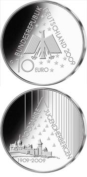 Duitse elkugdherbergen 10 euro Duitsland 2009 UNC